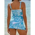 thumbnail image 4 of Multicolor Ruched Floral Tankini Set With Side Slit Shorts, 4 of 5