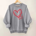 thumbnail image 2 of Craaazy Women's Casual Valentines Tops Love Heart Round Neck Long Sleeve Cozy Sweatshirts Gifts, 2 of 3