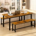 thumbnail image 2 of AWQM Dining Table Set with Two Benches, Kitchen Table Chairs Set for 4-6 Persons for Home, Kitchen and Dining Room,Industrial Brown, 2 of 7