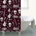 thumbnail image 4 of Burgundy Rock Skull Pattern Shower Curtain 36"x72" ,Bathroom Decorative Shower Curtains Set with 12 Hooks,Modern Waterproof Washable Shower Curtain, 4 of 6