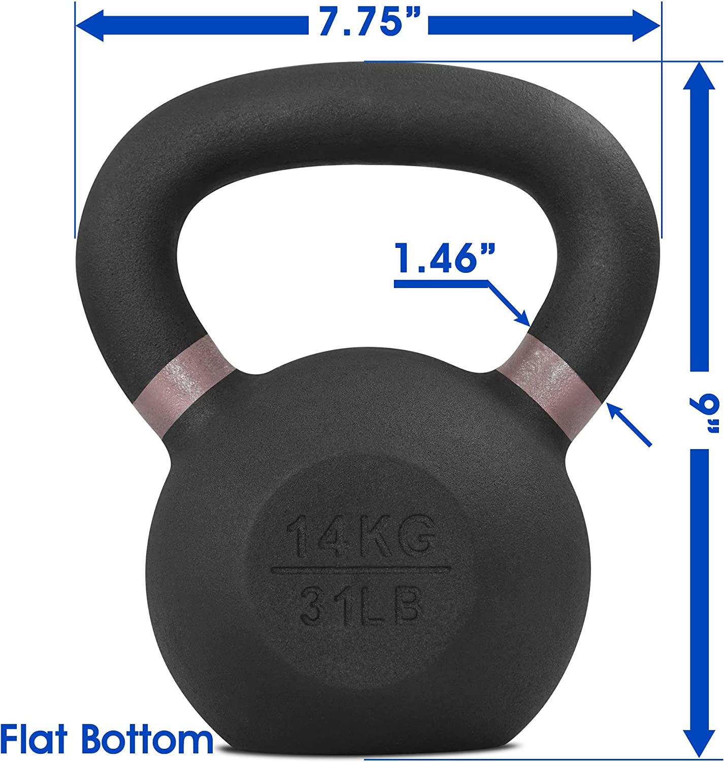 Yes4All 14kg / 31lb Powder Coated Kettlebell, Single - image 5 of 9
