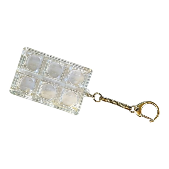 Innovative 6 Keyboard Toy Crystal Keycap Keychain Stress Relief Fingertip Gadget Toy Clicking
