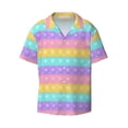 thumbnail image 5 of PAYOHTO Colorful Pop Mens Hawaiian Casual Short-sleeved Shirt Tropical Summer Beach Button Down Shirts, 5 of 7