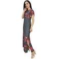 thumbnail image 3 of Bimba Women's Sleeve Maxi Dress Floral Printed Georgette Summer Wear-8, 3 of 7