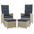 thumbnail image 5 of Haven All-Weather Wicker Set of Two Outdoor Recliners with Two Ottomans and Round Glass Top Accent Table, 5 of 6