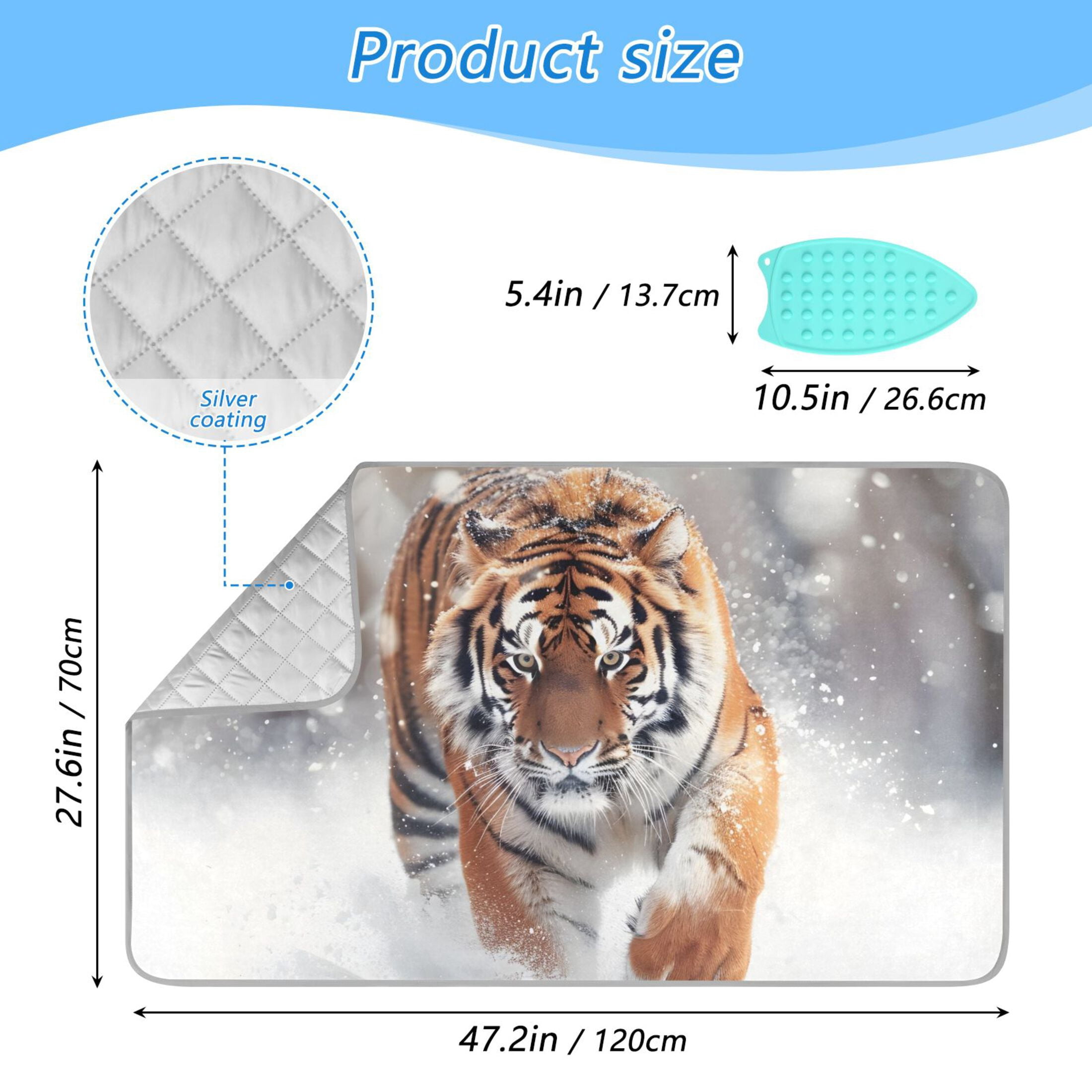 Animal Running on The Snowfield Ironing Mat Blanket Portable Travel Ironing Pad Heat Resistant Pad 47.2" x 27.6”