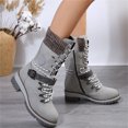 thumbnail image 6 of Mid Height Winter Footwear, Women's Round Toe Side Zip Mid Calf Boots Casual Mid Height Boots with Fit and Supportive Sole for Jeans Leggings Commuting Shopping and Fall Winter Dress Boots, Gray, 6 of 6
