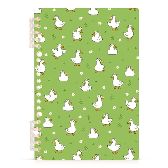 Spiral Journal Notebook White Goose A5 Lined Hardcover PP Material with 60 Pages Paper College Ruled Notebook for Work Note Taking Writing 5.7x8.3 Inch