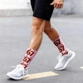 thumbnail image 1 of Bas Roses Thème de Noël Confortables Chaussettes de Sport Mi-Mollet Imprimées 3D Mignonnes, 1 of 5
