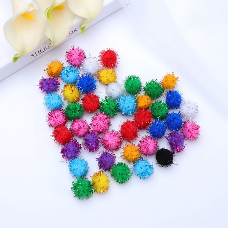 Lawie 500 PCS 2cm 0.8 Inch Christmas Rainbow Colors Large Pom Poms Arts and  Crafts Party Craft Pom Pom Balls Ornaments Pompoms for Crafts DIY Puff