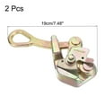 thumbnail image 2 of Unique Bargains 1T Cable Grip Wire Grip Jaw Puller 19cm/0.6FT Steel Cable Wire Puller Tool for Wire Rope Cable (Gold Tone) 2PCS, 2 of 7