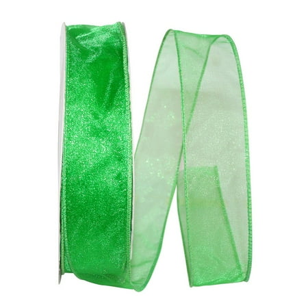 UPC: 0840108865275 | JAM Paper Sheer Wired Ribbon  1 1/2 Inches x 50 Yards  Emerald  1/Pack