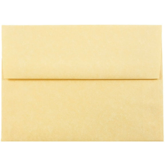 JAM Paper A7 Envelopes, 5.3x7.3, Gold Parchment, 25/Pack