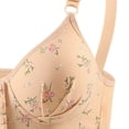 thumbnail image 4 of Feancey Push Up Front Closure Bras for Women Floral Embroidered Wireless Bra Plus Size Casual Everyday Brassiere Large Bust Minimizer Bras Beige 36, 4 of 5