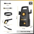 thumbnail image 4 of Hidrolavadora Electrica Portatil Kingsman 1300 Psi 1200w Negro, 4 of 10