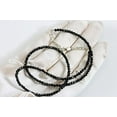 thumbnail image 2 of Sterling Silver Black Spinel Necklace Faceted Solid Strand Chain Bead, 18", 2 of 2