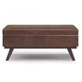 thumbnail image 4 of Owen 42in.W Lift top Coffee Table in Distressed Chestnut Brown Faux Leather, 4 of 8