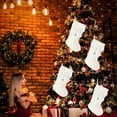 thumbnail image 5 of Plush Christmas Stocking Short-Pile Fluffy Christmas Hanging Stocking with 3D Bow and Bell Pendant, Large Soft Xmas Candy Gift Socks for Holiday Stairs Fireplace Home Decor, 5 of 6