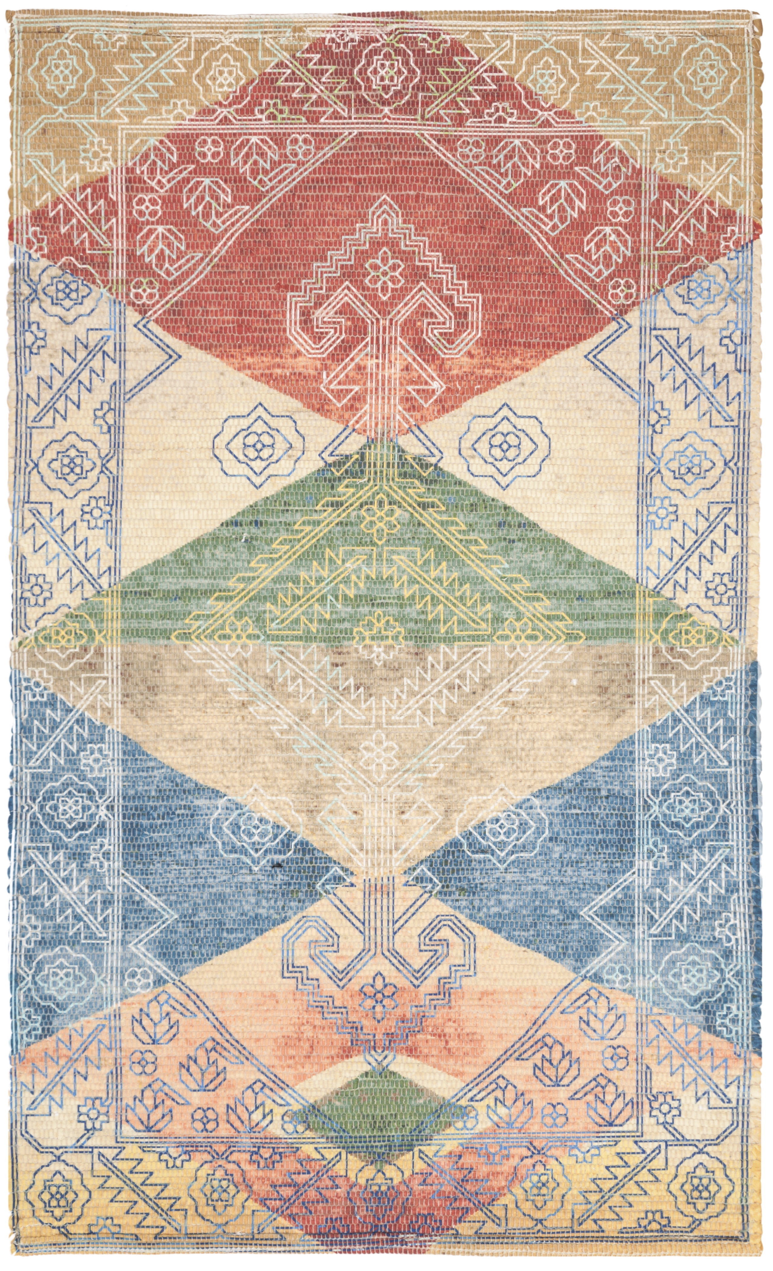 SAFAVIEH Saffron Claude Geometric Cotton Area Rug, Multi, 3' x 5'