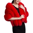 thumbnail image 1 of Guardurnaity Chal de piel sintética para mujer, elegante y lujoso complemento para trajes de invierno, bufanda de piel sintética para mujer Abrigos y chamarras rojo, 1 of 6