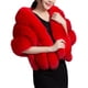 thumbnail image 1 of Minnieouse Chal de piel sintética para mujer, elegante y lujoso complemento para trajes de invierno, bufanda de piel sintética para mujer Abrigos y chamarras rojo, 1 of 6