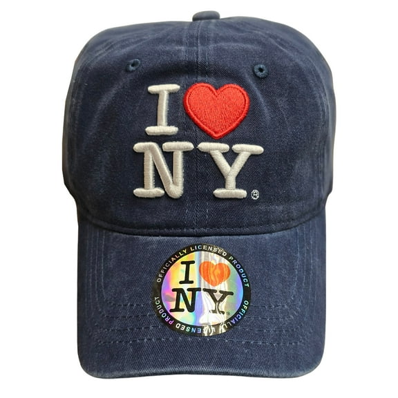 I Love NY Baseball Hat Denim Navy Adult One Size Cap