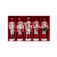 thumbnail image 3 of Set 5 Cascanueces De Madera 13cm Blanco Y Rojo Navideños, 3 of 5