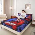 thumbnail image 4 of Homewish Blue Red Gamepads Twin Sheet Sets 3pcs for Kids Children Boys,Abstract Graffiti Splash Twin Fitted Sheet Microfiber,Video Game Breathable Flat Sheet,Super Cozy Room Decor, 4 of 7