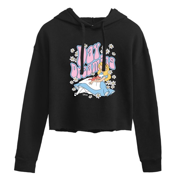 Disney - Alice In Wonderland - Day Dreaming - Juniors Cropped Pullover Hoodie
