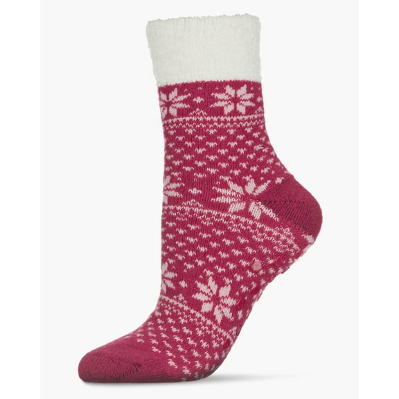 MeMoi Bordered Flake Yummy Non-Skid Fuzzy Sock - Mens - Male