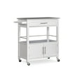 thumbnail image 4 of Linon Judith 2-Tier Mobile Kitchen Serving Cart with Gray & White Speckled Granite Top, 33.5" Length, White, 4 of 15
