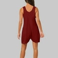 thumbnail image 7 of Diufon Knit Womens Shorts Rompers V Neck Sleeveless Bodysuits Solid Color Playsuits with Pockets, 7 of 7