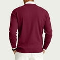 thumbnail image 4 of CCRFTGI Sweater for Men 2025 Fall Casual Ribbed Solid Color Sweater Lightweight Long Sleeve Crewneck Sweater Pullover Knit Sweater Top Wine L, 4 of 7