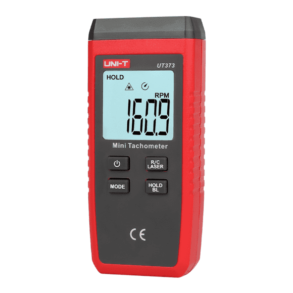 UNI-T Mini Tachymètre Laser Numérique UT373 Tachymètre Sans Contact Gamme RPM 10-99999RPM Tachymètre Odomètre Rétroéclairage