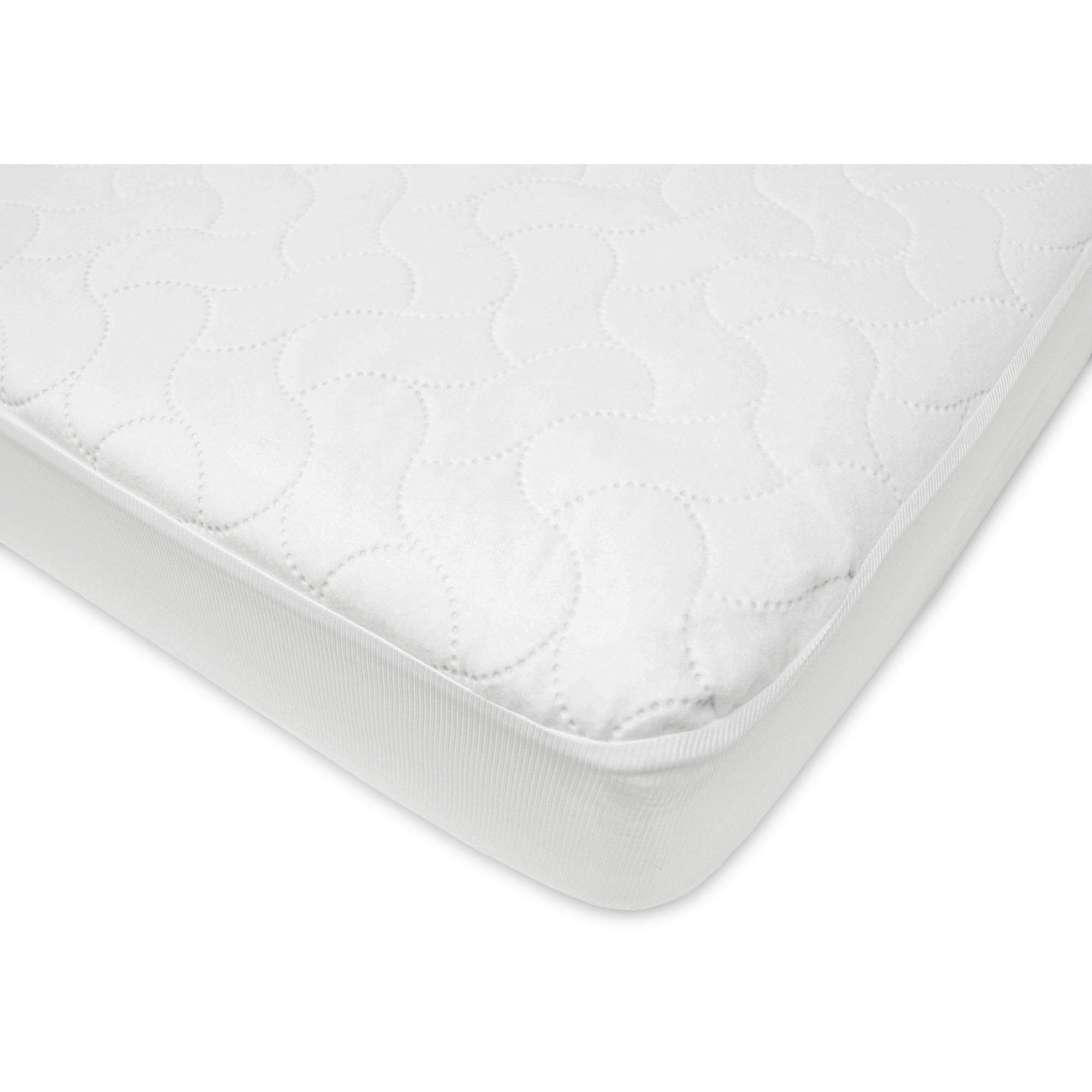 American Baby Company Waterproof Fitted Crib and Toddler Mattress Protector, Quilted and Noiseless Crib & Toddler Mattress Pad Cover, White, 52"x28"x9"