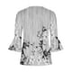 thumbnail image 5 of Puntoco 2024, tops de verano a la moda para mujer, blusas sexis con estampado de pliegues regulares para mujer, blusas con botones y cuello en V con mangas 3/4, 5 of 5