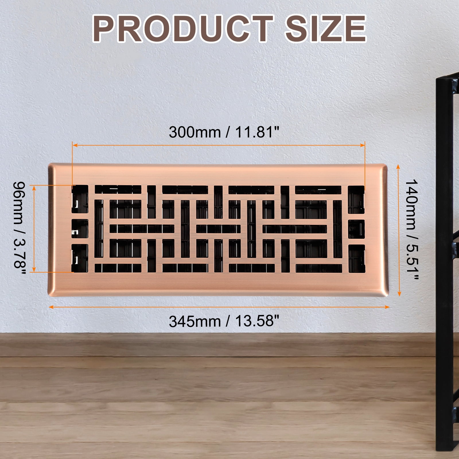 4"x12" Floor Register, Heavy Duty Adjustable Floor Vents, Oil Rubbed Bronze