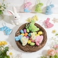thumbnail image 5 of Colorful Foam Easter Decorations Spring Party 2.95 Inch Bunny Hanging Ornament Set of 6 for Home Yard, 5 of 7