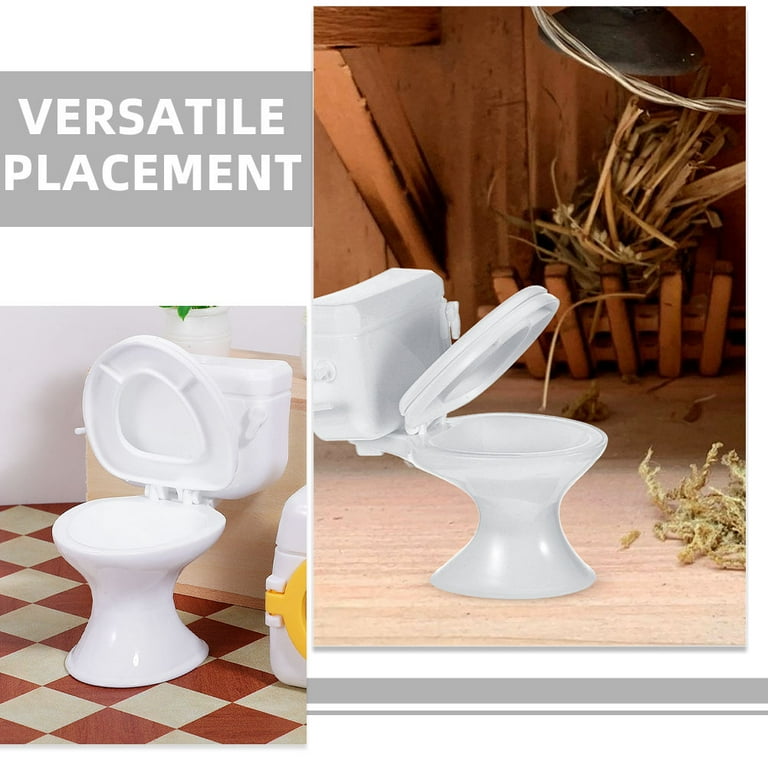 MEIBUTYUP Miniature Dollhouse Furniture White Bathroom Accessories