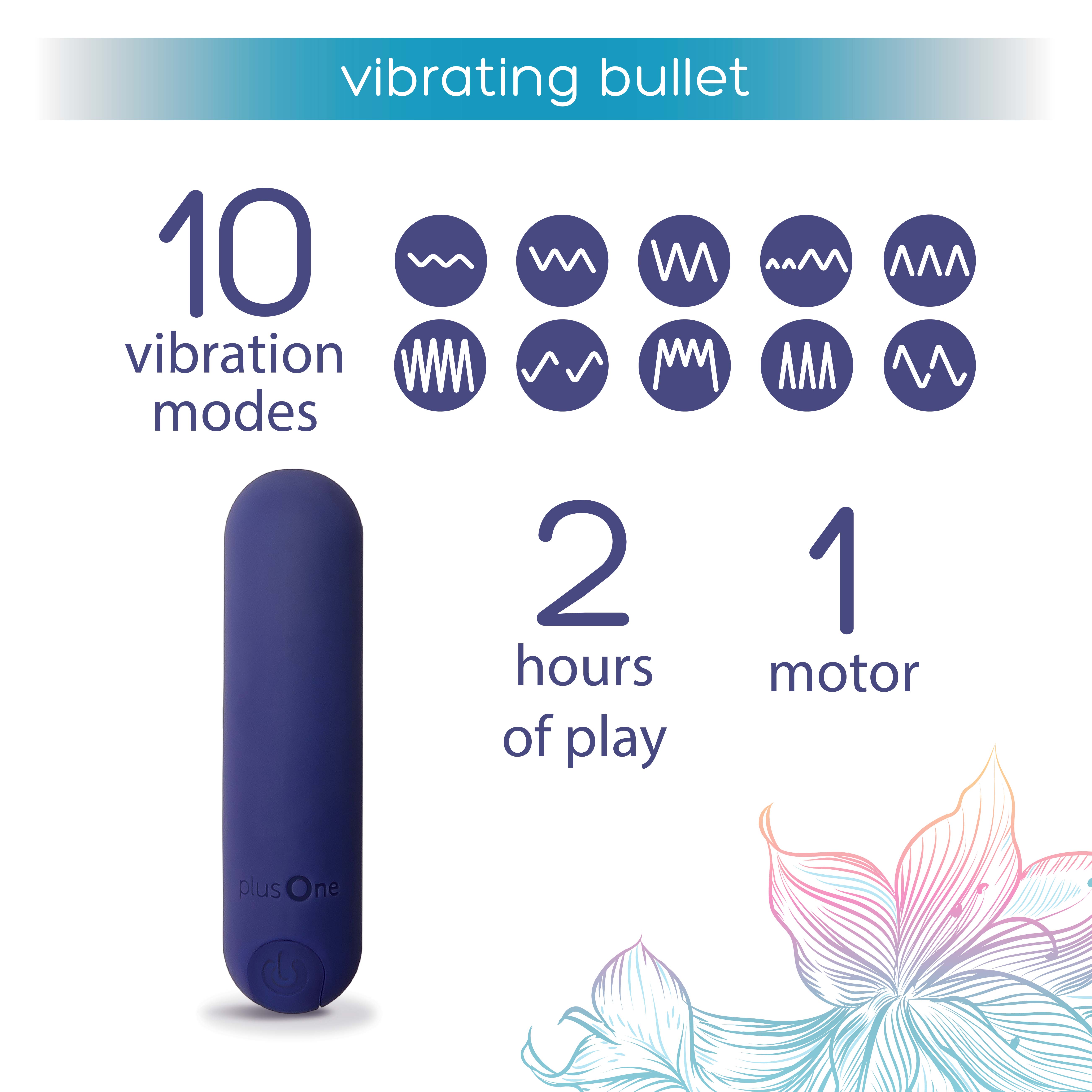 plusOne Vibrating Bullet Soft Touch Massager, 10 Vibration Settings, Waterproof - image 3 of 12