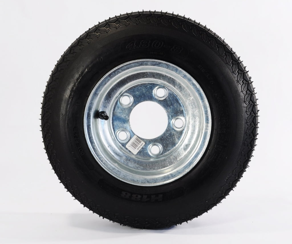 Trailer tire on rim 4 80 8 480 8 4 80x8 8 in lrb 5 lug bolt wheel