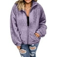 thumbnail image 3 of Women Plus Size Winter Warm Hooded Jacket with Zipper Pockets Outerwear Coat, 3 of 7