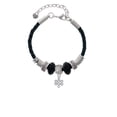 thumbnail image 2 of Delight Jewelry Silvertone Mini Open Infinity Knot Aunt Celtic Knot Leather Bead Bracelet, 7"+2" Extender, 2 of 4