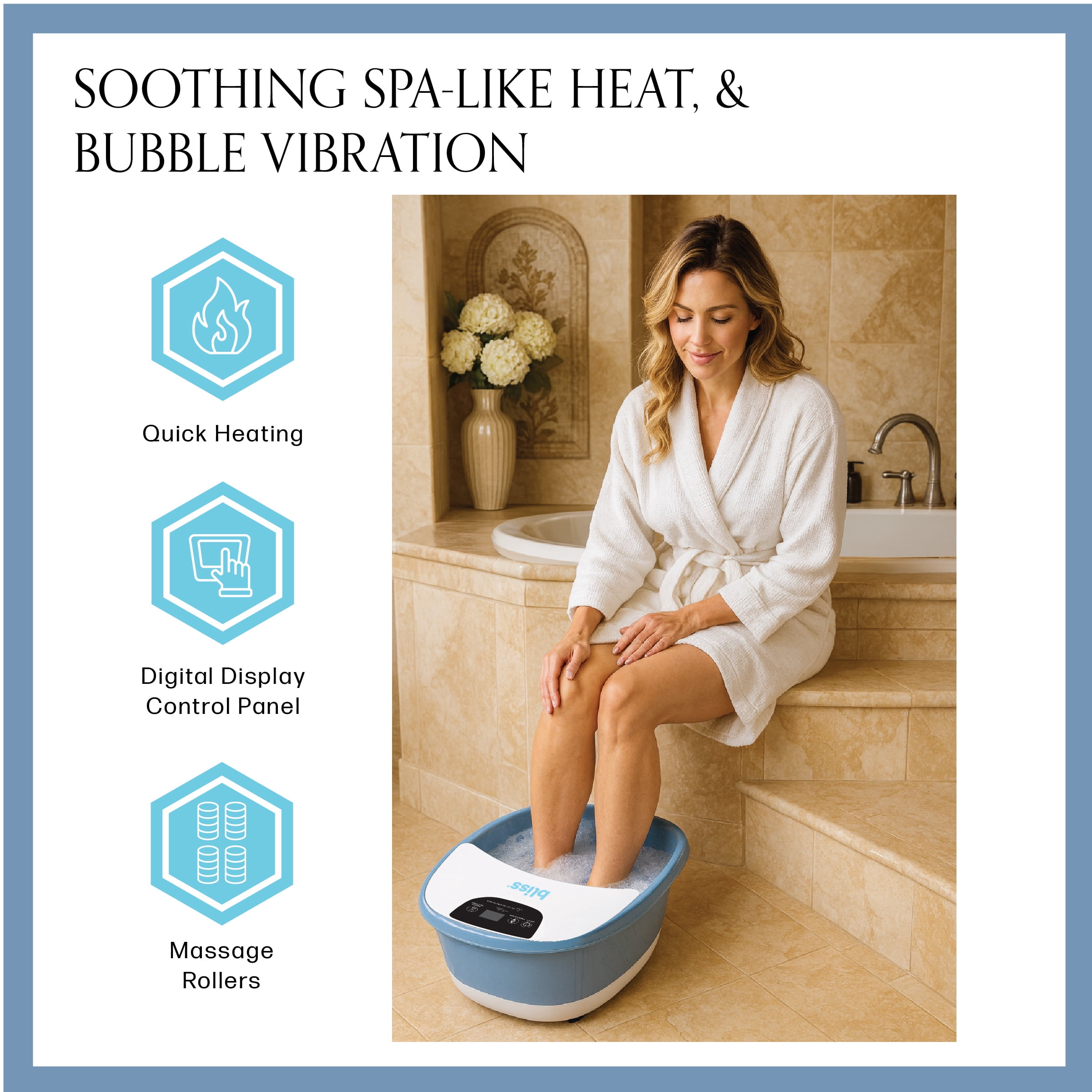 Bliss Massaging Foot Bath with Digital Display