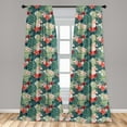 thumbnail image 5 of Ambesonne Leaf Curtains, Nature Crepe Ginger Flower, Pair of 28"x84", Dark Green Green, 5 of 5