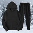 thumbnail image 5 of Costeam Womens Solid Hoodie Cargo Jogger 2 Piece Tracksuit Pullover Hooded Top with Kangaroo Pocket Drawstring Waist Multi Pocket Sweatpants Set Soft Fleece Active Loungewear Outfit, 5 of 6