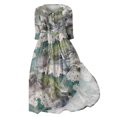 thumbnail image 5 of WTXUE Robes pour Femmes, Col Contrasté, Robe Midi Décontractée à Imprimé Floral, Manches Longues (, TG), 5 of 5