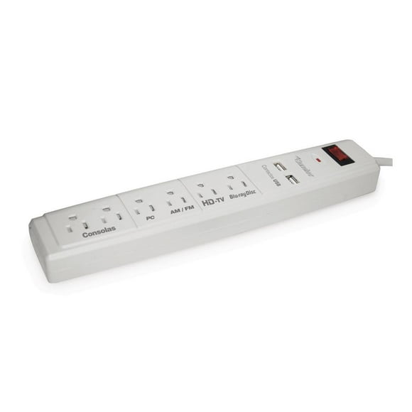 Supresor de Picos Sanelec con 2 Entradas Usb 1356