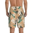 thumbnail image 3 of Kdxio Tropical Leaves Flower Print Mens Sleep Shorts Bottoms Soft Comfy Pajama Wear Pants with Drawstring Pockets, 3 of 7