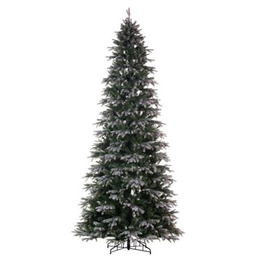 Vickerman 9' x 50" Frosted Douglas Fir Artificial Slim Unlit Christmas Tree.